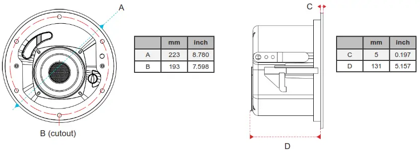 biamp CM20DTS Desono CM Ceiling Loudspeaker - fig 12