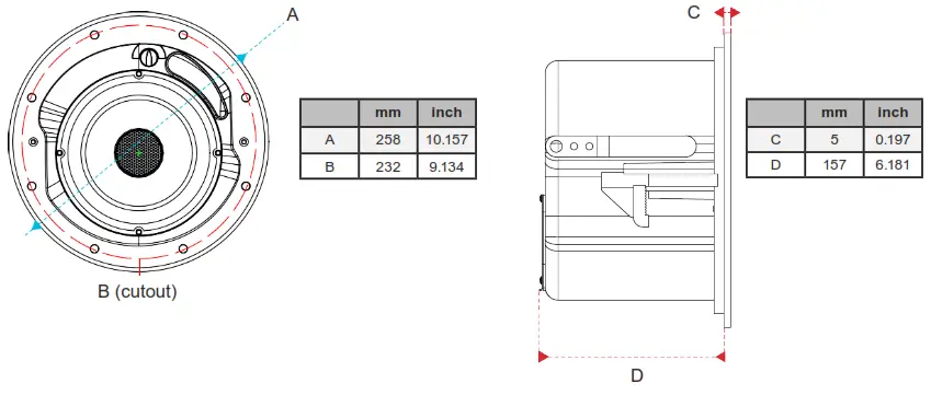 biamp CM20DTS Desono CM Ceiling Loudspeaker - fig 13
