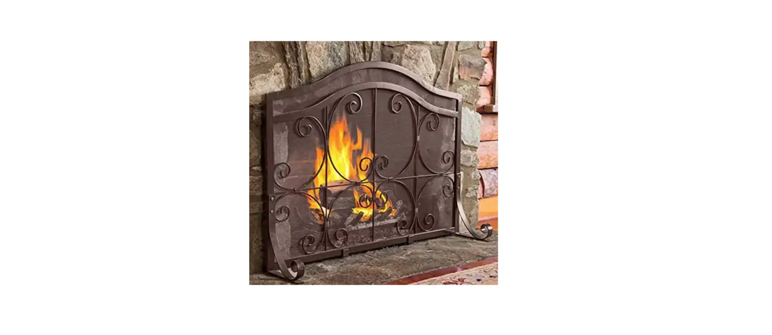 Fufu Gaga Tdjw-ebkf170010 Solid Wrought Iron Frame With Metal Mesh Decorative Scroll Design Free Standing Spark Guard Fireplace Instruction Manual