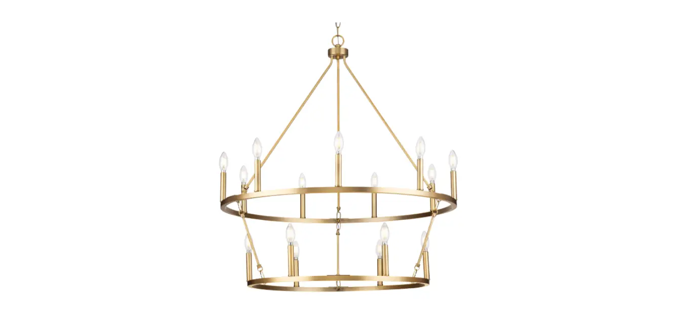 Progress Lighting P400315-163 Gilliam 15-light Vintage Brass Farmhouse Chandelier Instructions