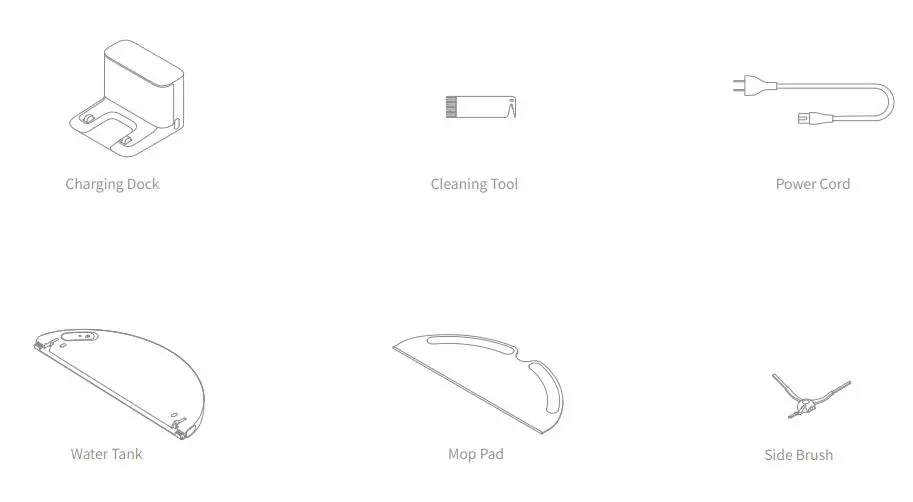 xiaomi Dreame D9 Robot Vacuum Cleaner User Manual - Accessories