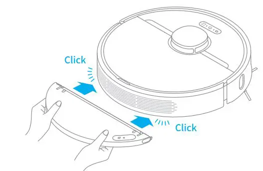xiaomi Dreame D9 Robot Vacuum Cleaner User Manual - Align the mopping module as indicated by the arrow