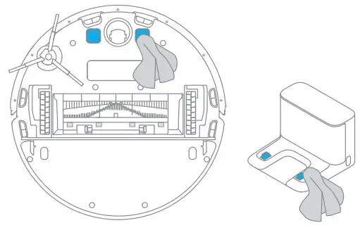 xiaomi Dreame D9 Robot Vacuum Cleaner User Manual - Clean the Charging Contact