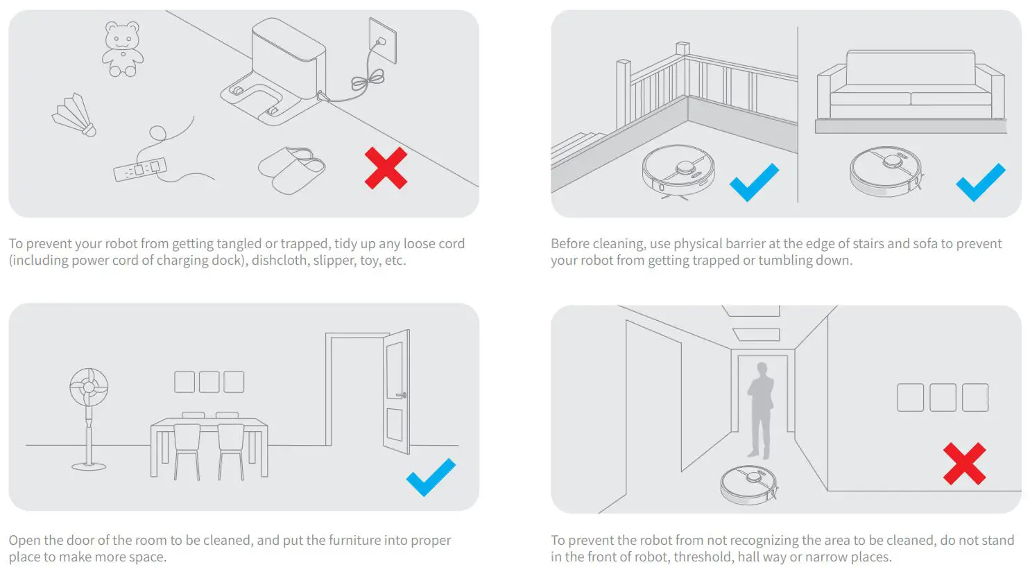 xiaomi Dreame D9 Robot Vacuum Cleaner User Manual - Clearing Home Environment