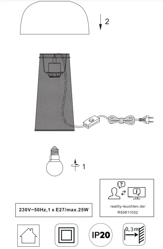 TRIO R50811032 Table Lamp 1