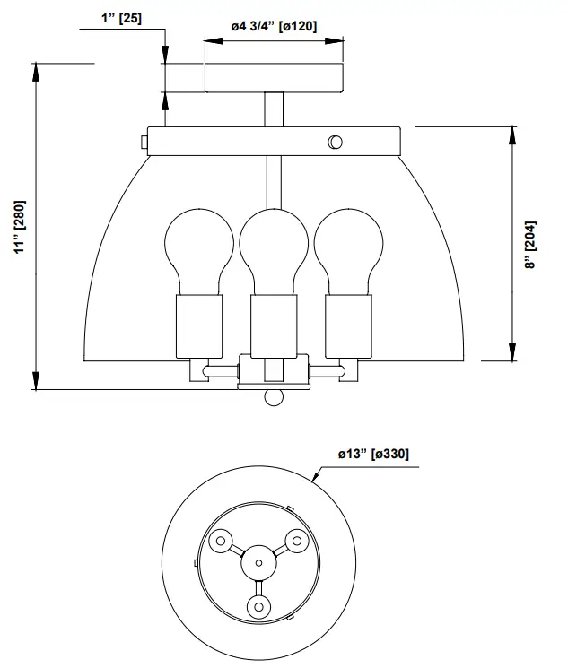 OVE Romina Semi Flush 3LT - fig 1