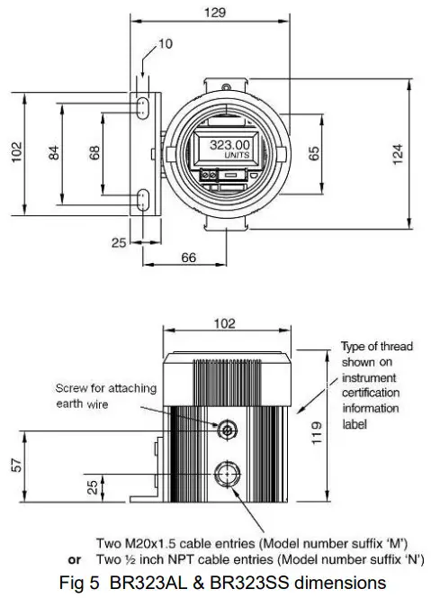 BEKA BR323AL Explosion Proof 4 20mA Loop Powered Indicator - Figure 4