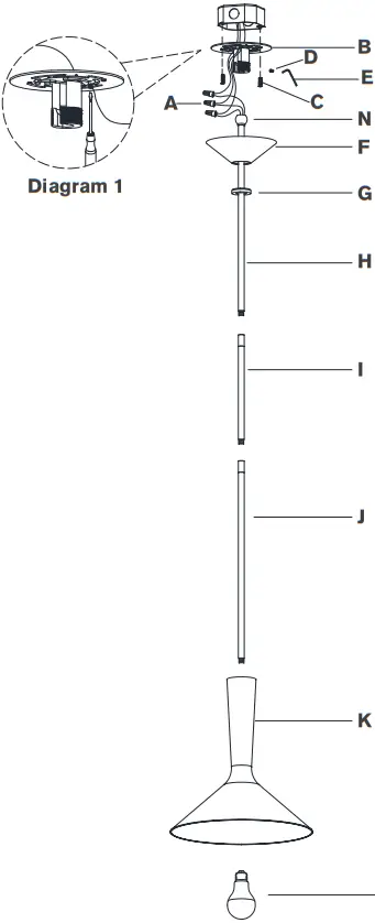 VISUAL COMFORT ARN 5540 Rosetta Medium Pendant