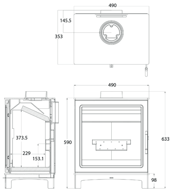 Mifires Skiddaw 49 kW Ecodesign Wood Burning Stove - Grisedale