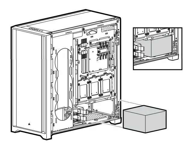 CORSAIR iCUE 5000X RGB User Guide - INSTALLING PSU