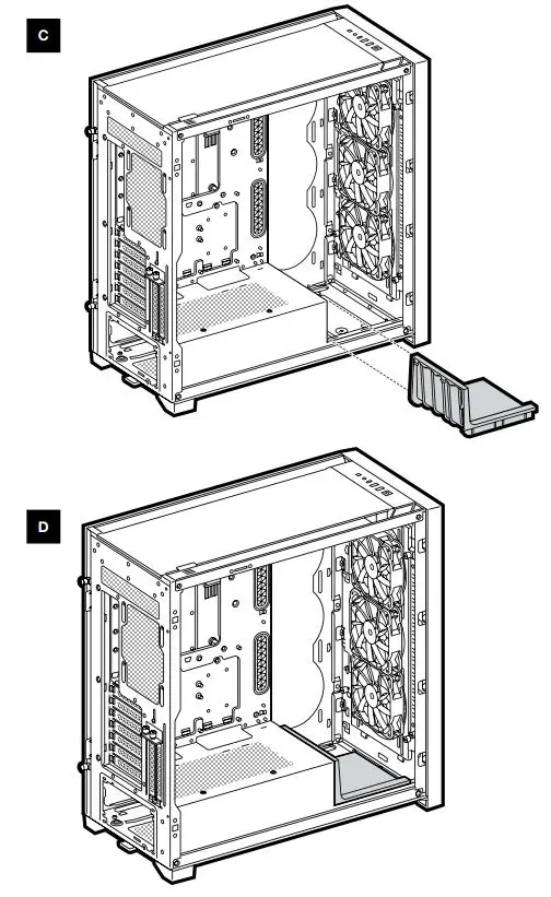 CORSAIR iCUE 5000X RGB User Guide - REMOVING THE CABLE BAR