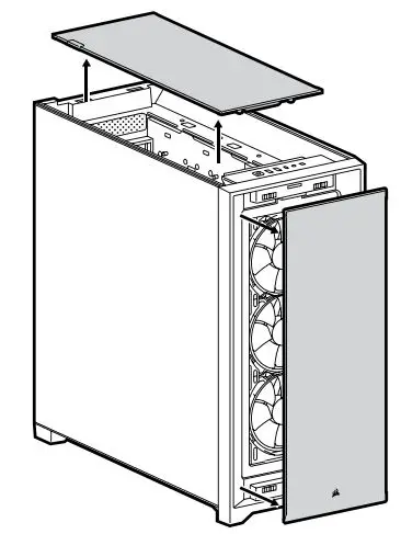 CORSAIR iCUE 5000X RGB User Guide - REMOVING THE FRONT AND TOP BEZEL