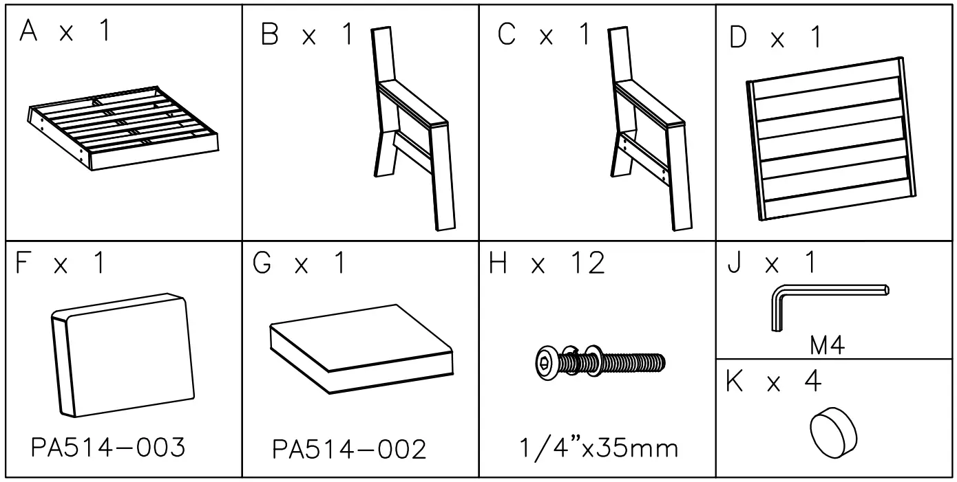 Ashley P514-820 Tropicava Lounge Chair - parts 1
