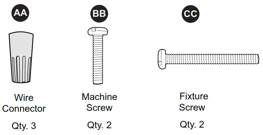 allen roth CLL14CH Flush Mount Ceiling Fixtur - HARDWARE CONTENTS