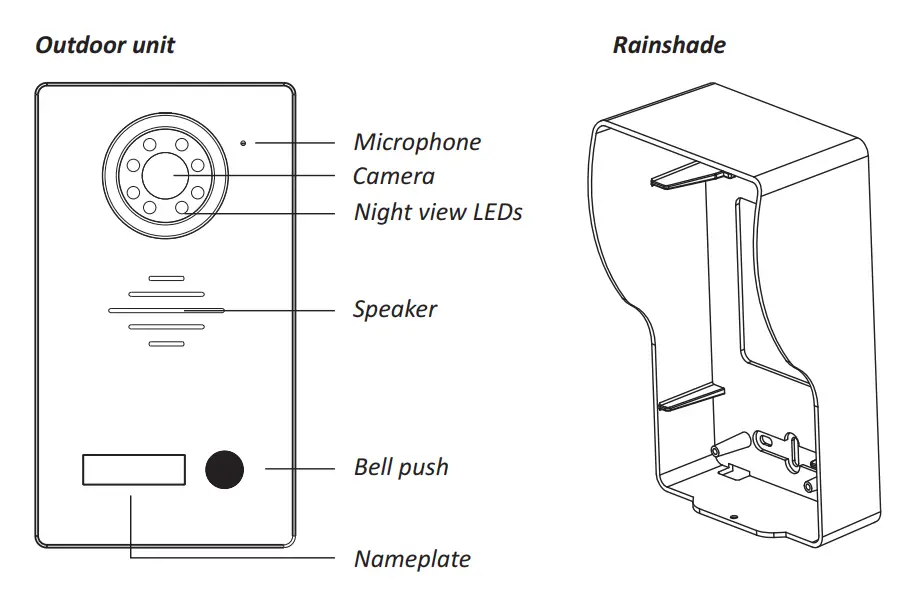 ELRO DV477W Video Door Intercom 7 inch Color Screen - overview1