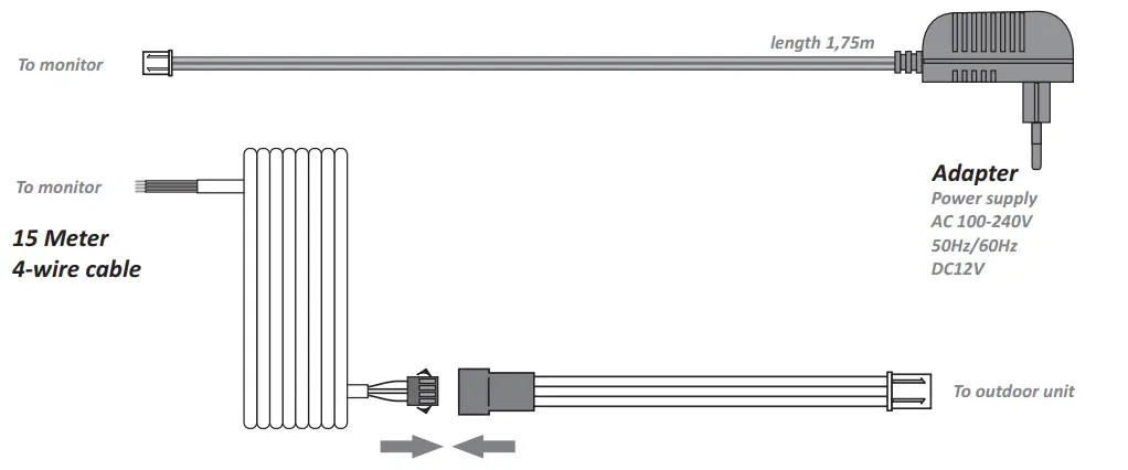 ELRO DV477W Video Door Intercom 7 inch Color Screen - overview3