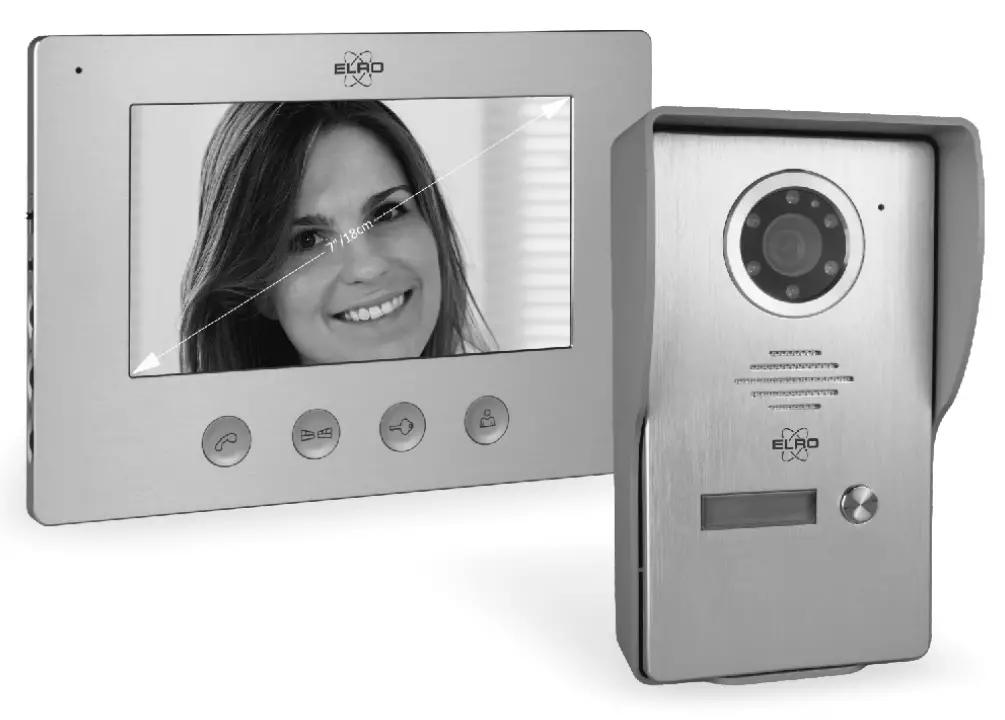 ELRO DV477W Video Door Intercom 7 inch Color Screen