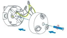 Insert the central screw through the center of Floodlight Camera