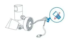 Unscrew the power cord;