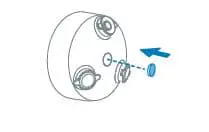 Use the central screw cap to cover the central screw