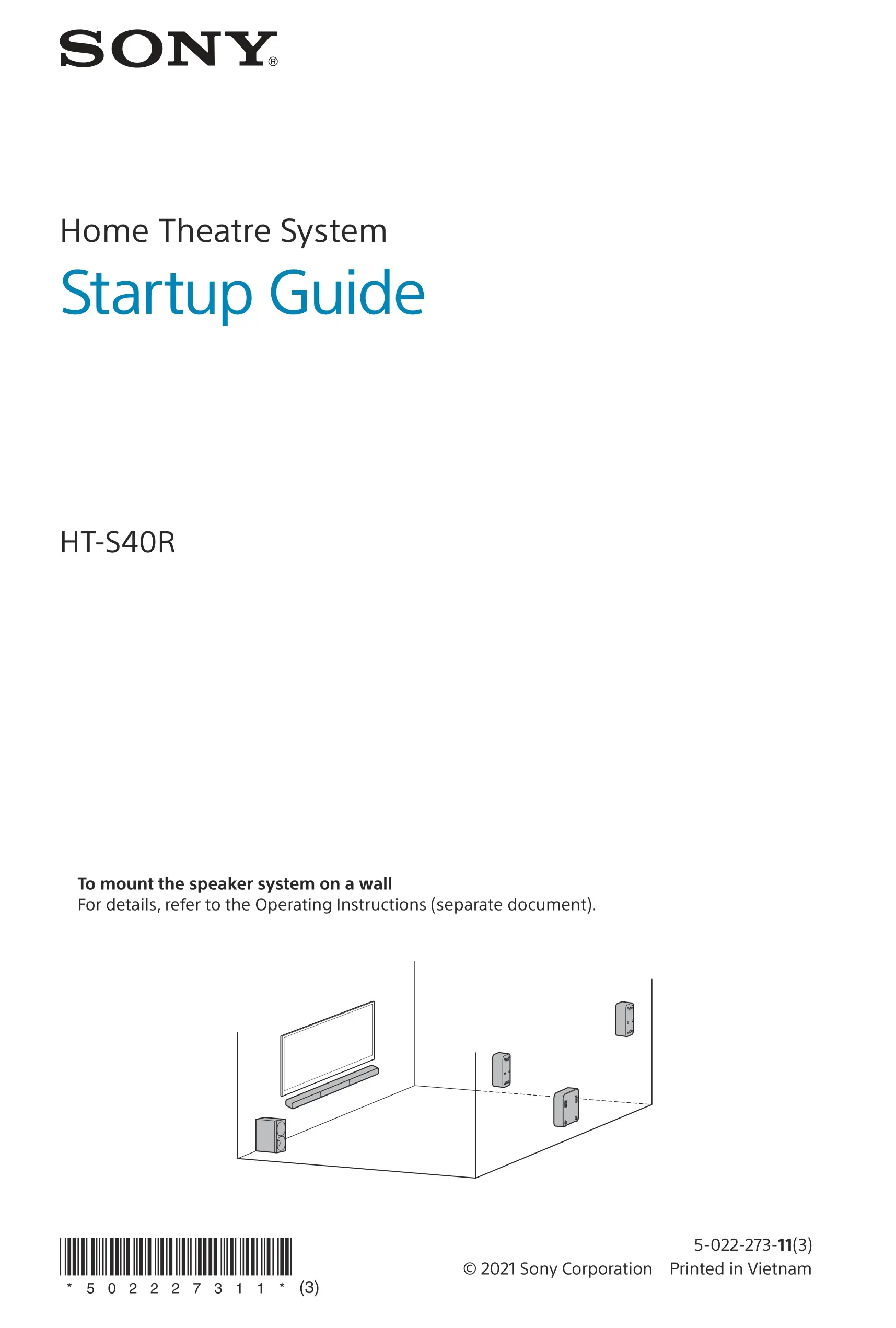 SONY Home Theatre System HT-S40R User Guide