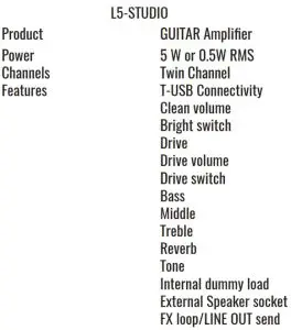 FIG 16 Technical Specifications