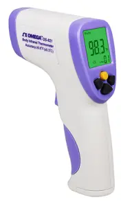 OMEGA OS820 Series Non Contact Body IR Thermometer with 3 Color Alarm Backlight Display