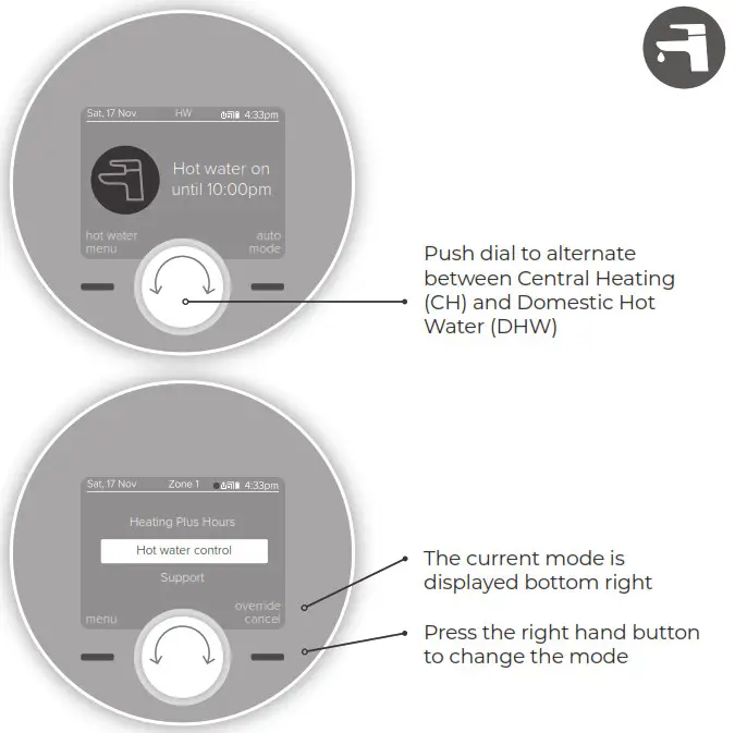 ideal HEATING Halo Combi Wi-Fi Wireless Boiler Thermostat- HOT WATER