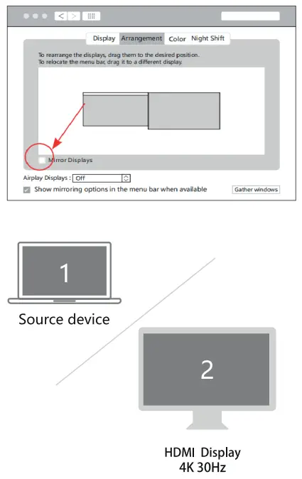 EZQuest X40016 USB C to HDMI 4K 60Hz Adapter with HDR - displa seting 1