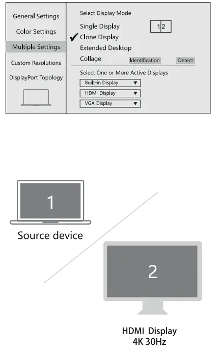 EZQuest X40016 USB C to HDMI 4K 60Hz Adapter with HDR - displa seting 2