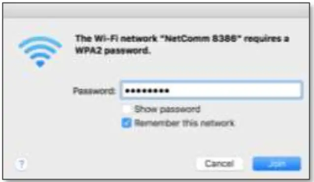 NetComm NF20 Wireless Security - network name