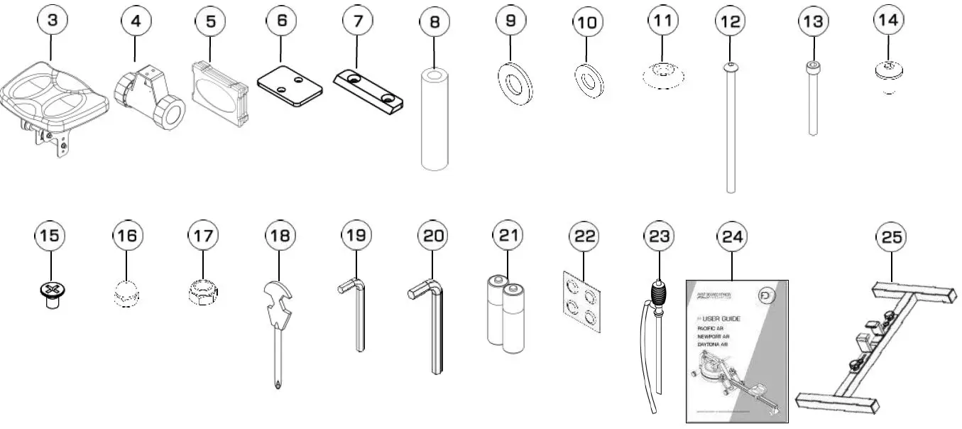 Fluid Rower Box Contents 2