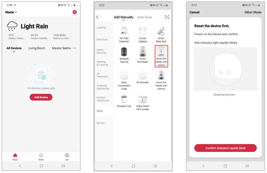 kogan KASMPTFDCMA Smarter Home Smart Wi Fi Pet Feeder 4 3 - Add device through network