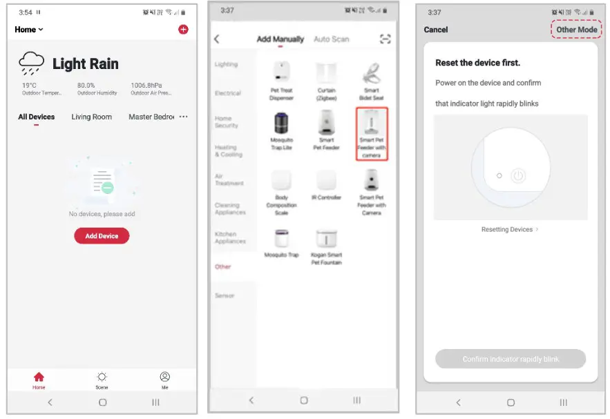 kogan KASMPTFDCMA Smarter Home Smart Wi Fi Pet Feeder 4 3 - Using AP Mode to add device