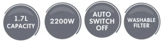 Quest 35019 1.7L Cordless Kettle - 1