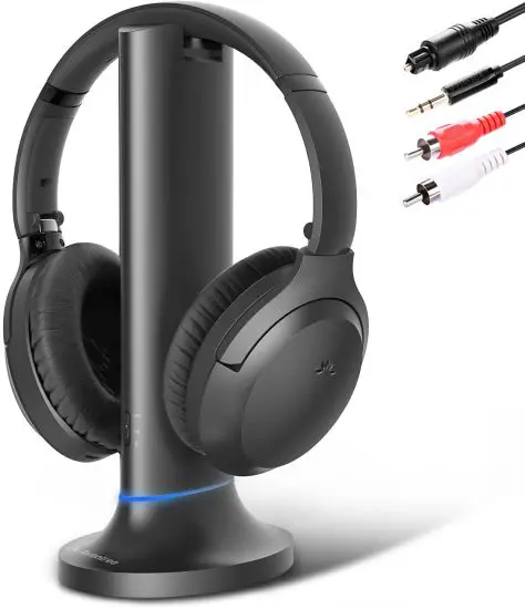 Avantree BTHT-6190-BLK Wireless Headphones and Transmitter Set