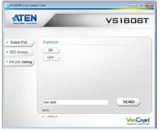 ATEN RS-232 Control Tool Apps 11