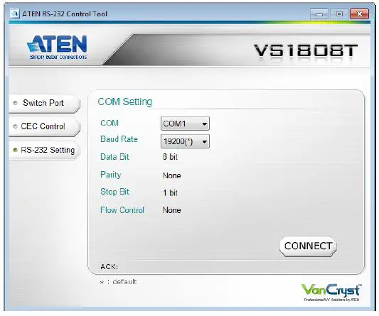 ATEN RS-232 Control Tool Apps 12