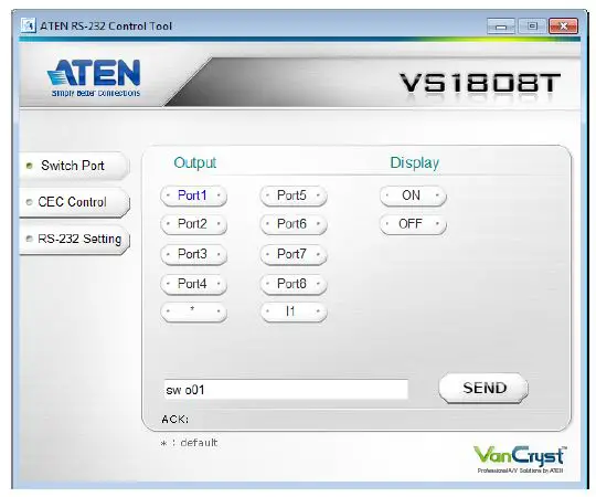 ATEN RS-232 Control Tool Apps 8