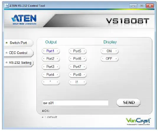 ATEN RS-232 Control Tool Apps 9