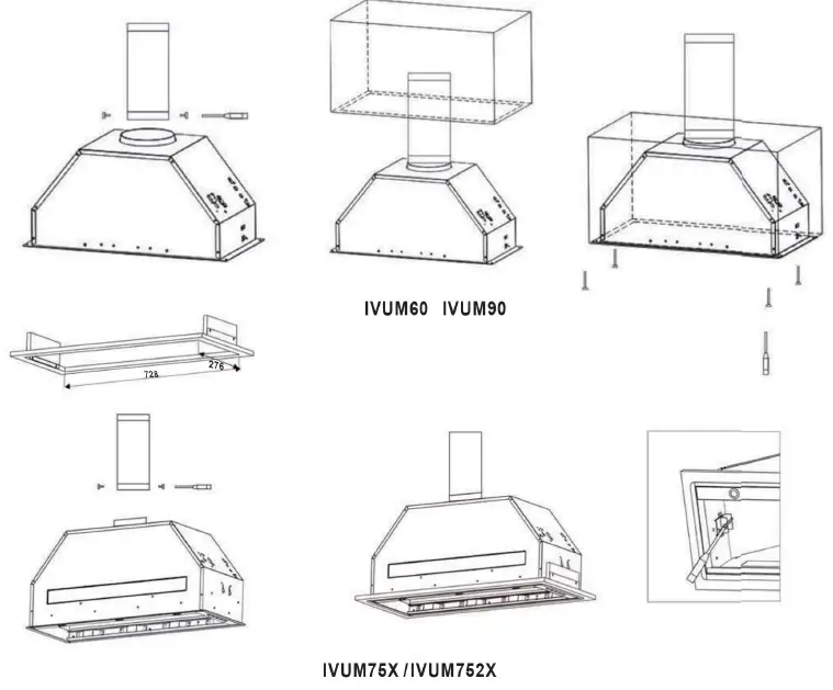 ILVE IVUM90 Under Cupboard Rangehood Instruction Fig2