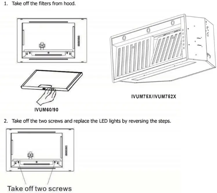 ILVE IVUM90 Under Cupboard Rangehood Instruction Fig5