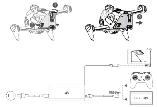 dji FD1W4K Remote Controller - charging