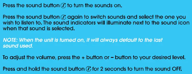 HoMEDiCS MYBS315 SoundSpa Lullaby Sound Machine Instructions - LISTENING TO THE SOUNDS