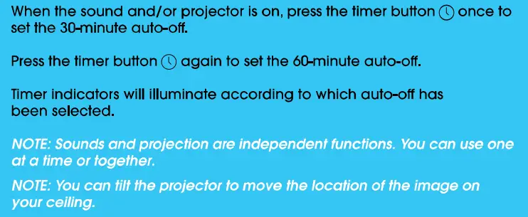 HoMEDiCS MYBS315 SoundSpa Lullaby Sound Machine Instructions - Using the auto timer