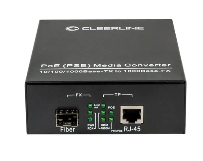 CLEERLINE-SSF-SFP-RJ45POE-1G-Po-Media-Converter