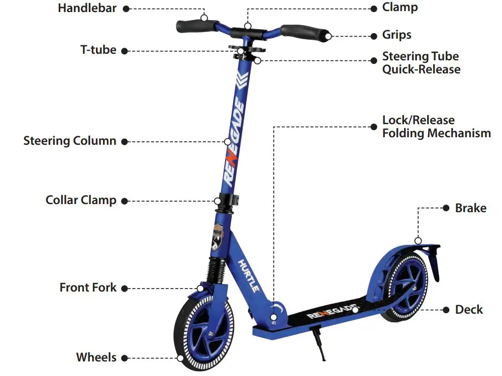 RENEGADE Lightweight and Foldable Kick Scooter User Manual - ASSEMBLY INSTRUCTIONS