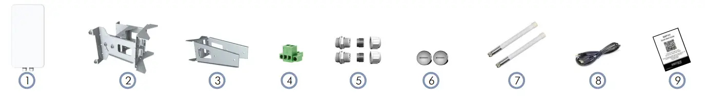 Edge-core OAP100e 802.11ac Wave 2 Dual Band Enterprise Access Point - package contents