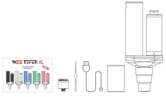 Yocan YKX 20 Torch XL Portable E Nail - Package Contents
