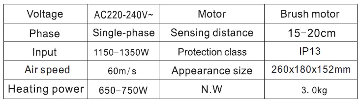 Dryflow TFJ0 TurboForce Junior Plus Hand Dryer 12